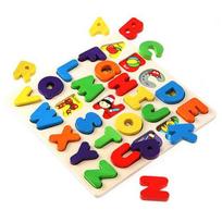 Todoribro abėcėlės tridimensis lentos dėlionė WOODENTOY-B, Korėjos populiarios dėlionės blue