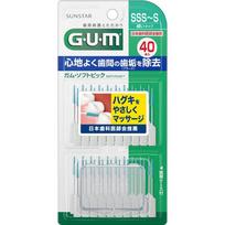 Sunstar GUM. Kramtomoji guma, minkšti krapštukai, bekvapiai, SSS-S dydžio, 40 vnt.. Tarpdančių šepetėlis Dantų priežiūra (tarpdančių valikliai) Nuimkite vieną iš minkštų kaiščių. Įdėti