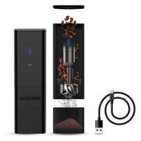 FEMOBOOK A2 Elektrinis kavos malūnėlis, skiedinio stiliaus, įkraunamas per USB, belaidis, reguliuojamas malimo rupumas, 120 lygių, paprastas valdymas, automatinis išsijungimas, black