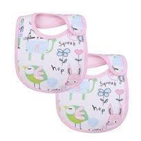 Bevenies 3-ply cotton waterproof snap bib 2p, korean baby products white