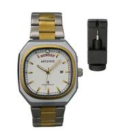 Watch with Date and Day Long Life [ARTSTATE AS3265] Men's Radio-Controlled Display, (Silver & Gold) gray