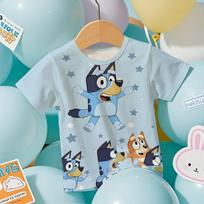 Vaikams 2026 Bluey Anime 3D Marškinėliai Vasariniai Vėsūs Kvėpuojantys Trumpomis Rankovėmis Su Animaciniu Spaudiniu Lengvi Marškinėliai Berniukams ir Mergaitėms 120 gray