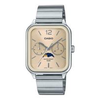 Casio 50M atsparumas vandeniui Kvarcinis mechanizmas Nerūdijančio plieno apyrankė Unisex Geltonas ciferblatas Unisex laikrodžiai MTP-M305D-9AV Random Watch Box,Yellow Watch Dial beige