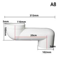 110 mm WC jungties antgalis Tualeto keitiklio vamzdis Poslinkio dizaino prailginimo adapteris Tualeto nuotekų perkėlimo flanšo prailgintojas Adapteris 20CM white