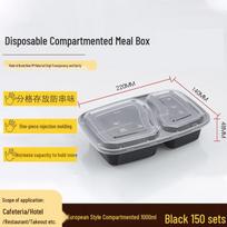 Homeglen Disposable Takeout Lunch Boxes gray