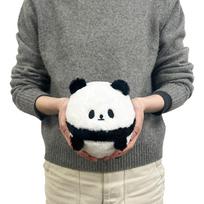 Srauto rinkos panda pliušinė pagalvėlė, apvali, vidutinė, PAP053 black