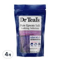 Dr. Teal's Pure Epsom druskos mirkymo tirpalas, raminantis ir miegas su levandomis, 450 g, 4 vnt. blue