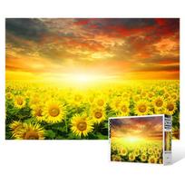 500-piece jigsaw puzzle / Dreamy sunset in a sunflower field, popular Korean puzzle yellow