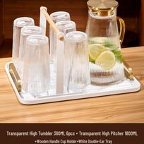 Shàng Qí Glass Beverage Set with 1.8L Pitcher white