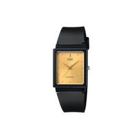 Casio Standard serija Paprastas Madingas Retro Kvadratinis Laikrodis Kvarcinis Mechanizmas Dervos Dirželis Vyriški laikrodžiai Auksinis MQ-38-9A Gold Dial and Black Band black