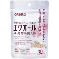 Orihiro Equal and Fermented Ginseng Sojos izoflavonai ir fermentuotas ženšenis, 30 vnt. white