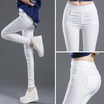Moteriškos elastinės tamprios tamprės Siauros pieštuko kelnės Slim Fit Atsitiktinės kasdienės kelnės apačia M gray