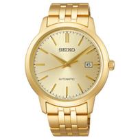 Seiko Selection 100M Waterproof Automatic Mechanical Movement Gold Plated Stainless Steel Watch 41.2Mm Men watches SCVE062 Gold Dial beige