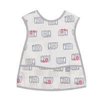 Baby&I baby food vest-type waterproof bib, elephant, 1 piece, 1 piece white