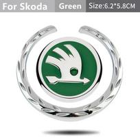 For Skoda Logo 2 Kodiaq Yeti Karoq Superb A7 Tour RS IP33 Octavia Fabia 1 Rapid Car Window Side Sticker Auto Body Emblem Decoration žalia