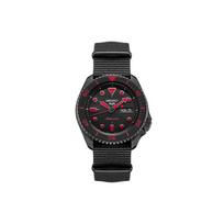 SEIKO Mechanical Movement Nylon Strap Watch Men's Watches Black Dial SRPD83K1 Black Red black