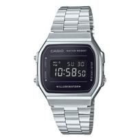 Casio Vintage A168WEM-1D Unisex Digital Watch Mirror Face Purple Black Ion Plated gray
