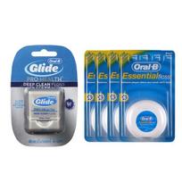 Oral-B vaškuotas dantų siūlas 50 ml x 4 + Glide dantų siūlas 40 ml x 1, 1 rinkinys gray