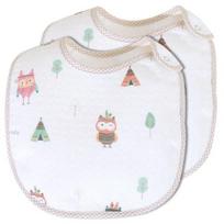 Lieto Baby Cutie Cotton Waterproof Bib, White Indibuong, 2 pieces white