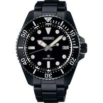Seiko vyrų SBDJ065 (PROSPEX DIVER SCUBA Solar vyrų metalinė juosta) Apvalus laikrodis juodas nerūdijantis analogas