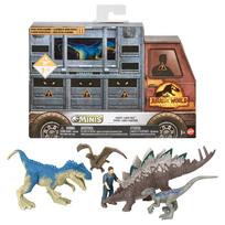 Mattel Jurassic World Naujieji Dominatoriai Miniatiūrinės Figūrėlės Ribotas Leidimas 4 Dinosaurai 1 Žmogaus Figūrėlė 5 Miniatiūrinės Figūrėlės Iš viso GWP71 Daugkartinis Paketas (Apima Allosaurus) gray