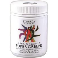 Synergy Natūralūs Ekologiški Super Žaliasis Maistas (Spirulina, Chlorella, miežių žolė ir kviečių žolė) Milteliai 200g