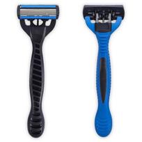 Barcogel leg and armpit hair removal razor blue, 2 packs, 1 pack black
