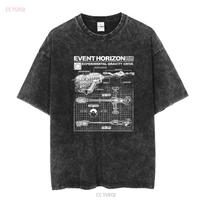 Renginio Horizon T-shirt Laivo specifikacijos Siaubo vyrams ir moterims vintage Skalbtas minkštas streetwear Stilingi universalūs dizainerio drabužiai S gray