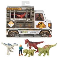 Mattel Jurassic World Nauji Dominatoriai Miniatiūrinės Figūrėlės Riboto Leidimo 4 Dinosaurai 1 Žmogus Iš viso 5 Figūrėlės GWP72 Daugialypis Pakuotė (Įtrauktas Carnotaurus) - + gray