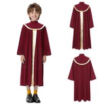 Berniukų Mergaičių Choro Mantija Garbinimo Šokio Kostiumas Stovinčia Apykakle Ilgomis Rankovėmis Nugaroje Nematomas Užtrauktukas Metalizuota Suknelė 5-6 Years bordinė