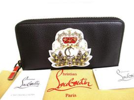 Autentiška Christian Louboutin Panettone juodos odos apvali piniginė su užtrauktuku Nr. 9284 Refurbished