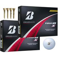 BRIDGESTONE Golfo kamuoliukai TOUR B X XS 2024 m. modelis 2 dozenės su priedu (XPearl2 tuzinas) black