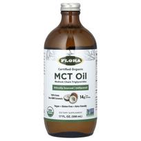 Flora, sertifikuotas ekologiškas MCT aliejus, be skonio, 14 g, 17 fl oz (500 ml) gray
