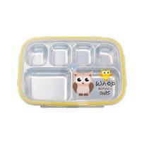 Owl stainless steel plate lunch box, 6 pieces, mixed colors, single item, Popular Korean parenting items white