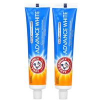 Arm & Hammer, Advance White, Anti-cavity Fluoride Toothpaste, Clean Mint, Twin Pack, 6 oz (170 g) Each blue