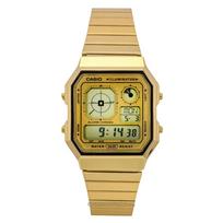 Casio Vintage Skaitmeninis Nerūdijančio Plieno Kvarcinis A130WEG-9A Unisex Laikrodis auksas