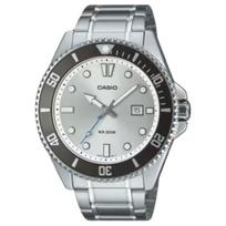 CASIO kvarcinis mechanizmas nerūdijančio plieno apyrankė laikrodis unisex sidabrinis ciferblatas MDV-107D-7AV Silver Dial gray