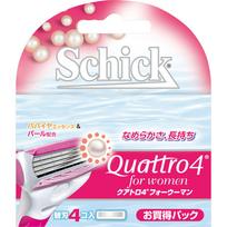 sic japan Schick Quattro 4 moterims - 4 atsarginiai peiliukai Atsarginiai peiliukai moterims Moteriški skustuvai Atsarginiai peiliukai moterims