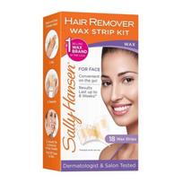 Sally Hanson Wax Strips Kit for Face Bikini Easy to use, no microwave, includes 34 strips beige