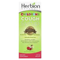 Herbion Naturals, Vaikų kosulio sirupas, Be alkoholio, Su medumi, Natūralių vyšnių skonio, 5 fl oz (150 ml)
