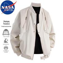 NASA MARVEL Men's Stand-Collar Casual Jacket XL chaki
