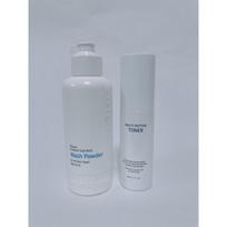 Renecell Placen Enzyme Sub-Acid Wash Powder + Renecell Multi Peptide Toner 50ml, 2 sets gray