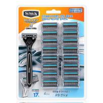 [Schick] Quattro 4 titanium razor + extra blade 17p set, 1 set ,Korean razor blade black