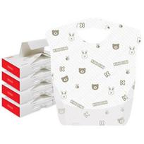 Kini Bini disposable baby waterproof bib 12p, mixed colors, 4 pieces white