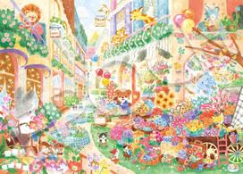 EPOCH 500 Piece Jigsaw Puzzle Nakauchi Waka - Wonderful Flower Shop (38x53cm) with glue, spatula, score ticket beige