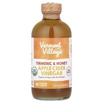 Vermont Village, Obuolių sidro actas, Kurkuma ir medus, 8 fl oz (236 ml) brown