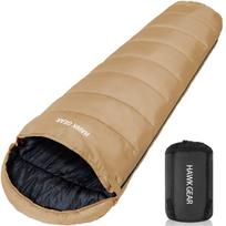 [HAWK GEAR] Miegmaišis, miegmaišis, mumijos tipo, stovyklavimui, laukui, atsparus šalčiui iki -15 laipsnių, paprastas atsparumas vandeniui, visiems sezonams (Kojotas) beige