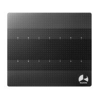 Bauhutte žaidimų stiklinis pelės kilimėlis 40 x 35 cm Plonas 3 mm Sklandus slydimas ir aukštas valdymas Skalės dizainas Specialus grūdintas stiklas BMP-G400-BK juoda