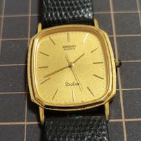 SEIKO DOLCE Quartz Vintage Gold Square Watch Code [Working Condition] 9521-5120 Men's Watch, (Management K26) beige