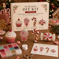 Snowman Elk Christmas Pearl Art Craft Kit Santa Claus Handmade Ornaments Craft Kit  Family Bonding Type C